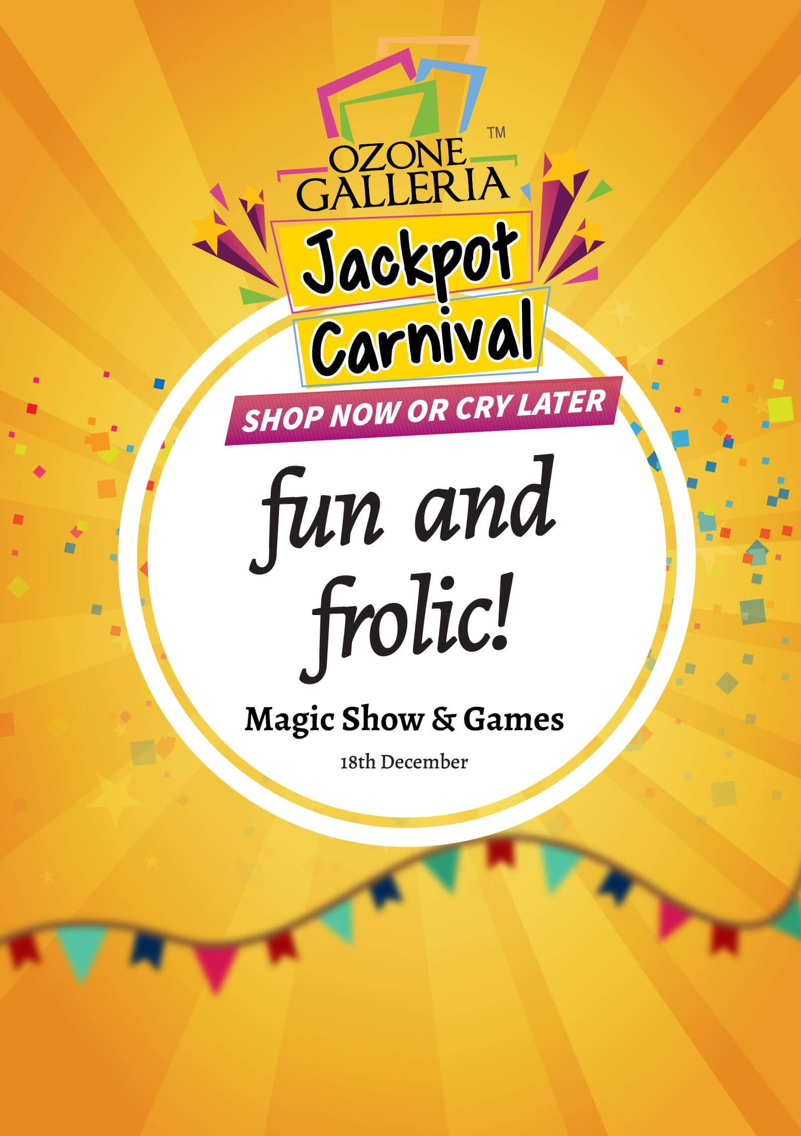Jackpot Carnival at Ozone Galleria Mall banner